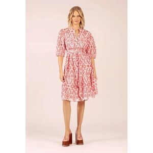 Lola Australia Red & White Marilyn Cotton Lace Dress, size S